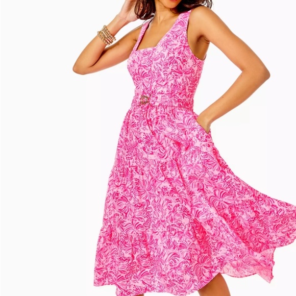 Lilly Pulitzer NWT SZ4 MCKINNON MIDI DRESS - Picture 2 of 4